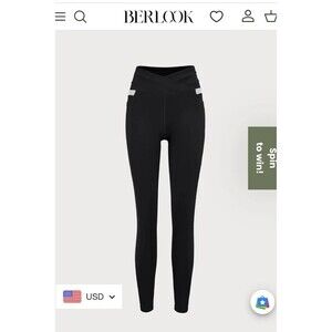 Black High Waisted Pockets Leggings 26"